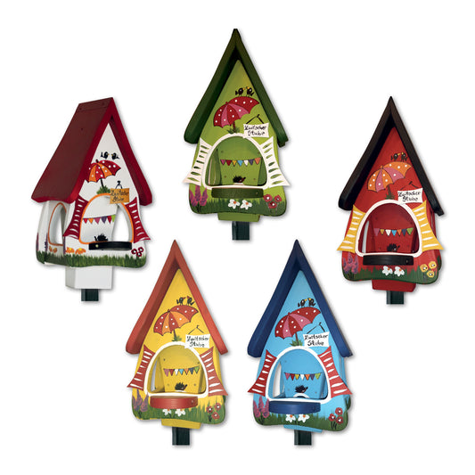 5er Set Futterhaus mit Silo - Futtervilla klein Zwitscherstube