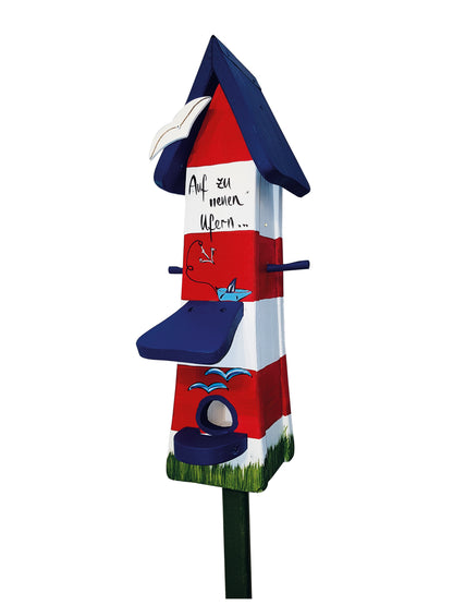 Futterhaus mit Silo - Futtertürmchen Auf zu neuen Ufern Leuchtturm