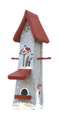 Futterhaus mit Silo - Futtertürmchen Winterzauber grau