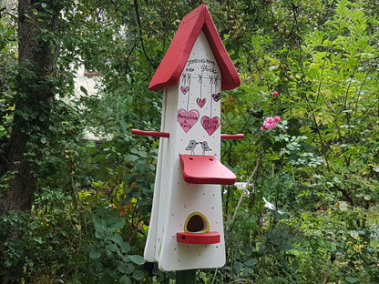 Futterhaus mit Silo - Futtertürmchen Gemeinsam ins Glück! - personalisiert