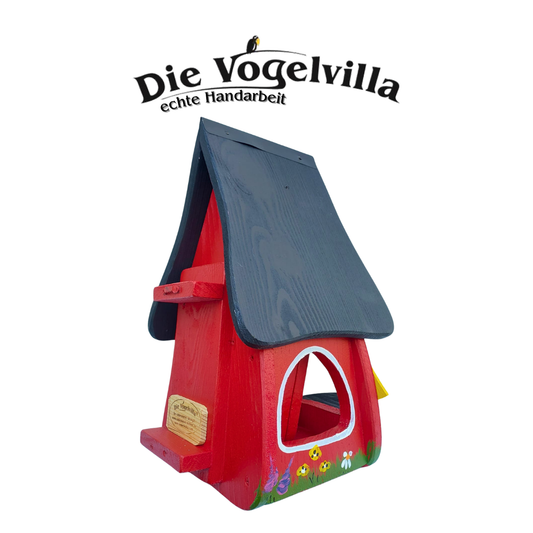 Futterhaus mit Silo - Futtervilla klein "Zwitscherstube" - Wandmontage