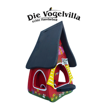 Futterhaus mit Silo - Futtervilla klein "Zwitscherstube" - Wandmontage