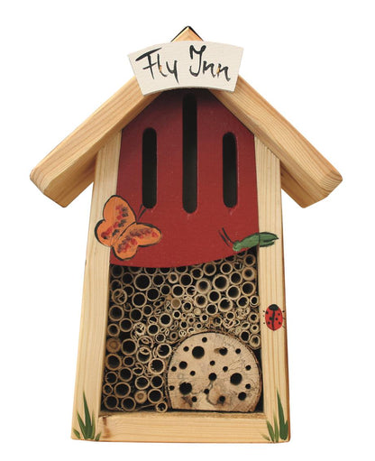 6er Set Insektenhotel Mini Fly Inn bunt bemalt