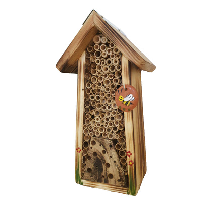 Bienenhotel mini rustikal mit Keramikscheibe