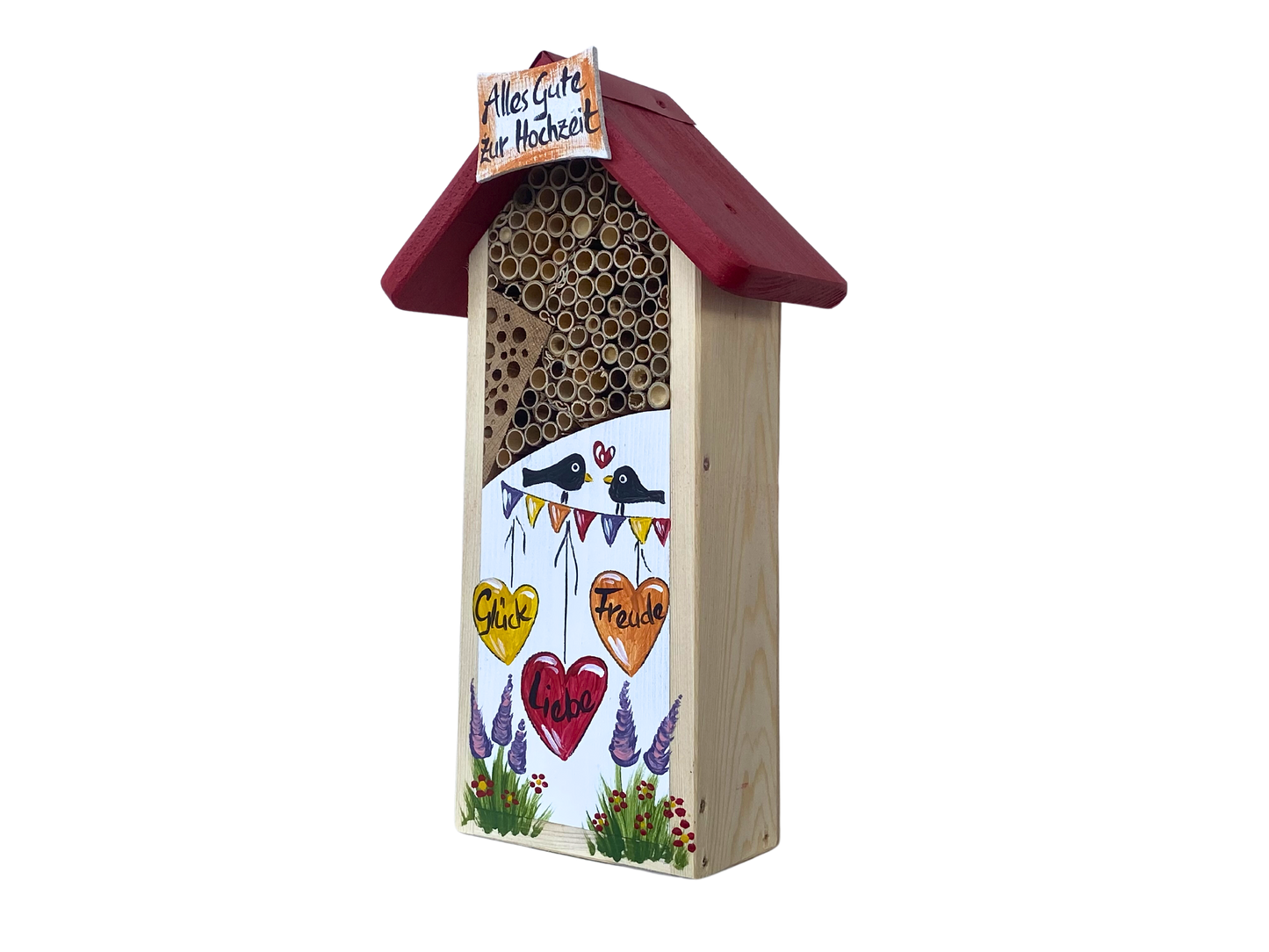 6er Set Insektenhaus - Insektenhotel klein "Alles Gute"