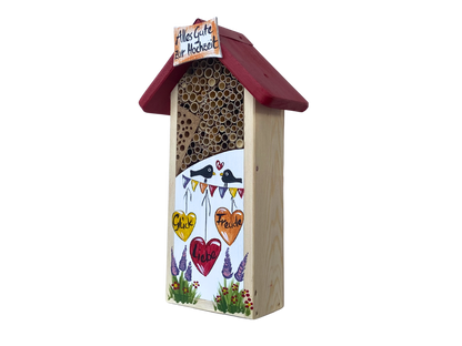 6er Set Insektenhaus - Insektenhotel klein "Alles Gute"