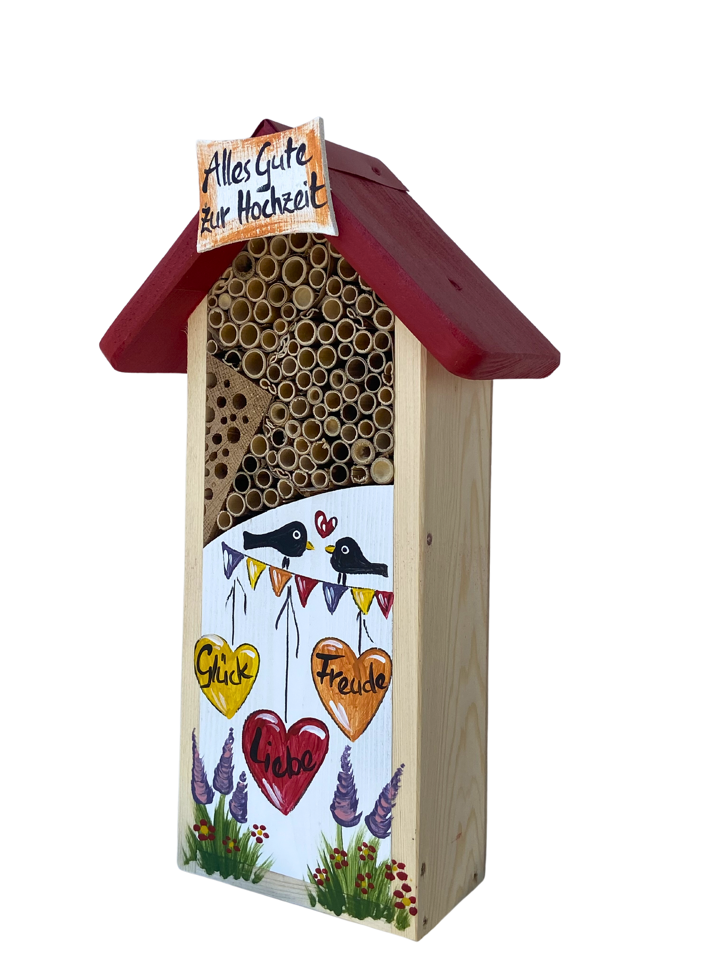 Maison à insectes - Hôtel à insectes « Happy Wedding » en blanc