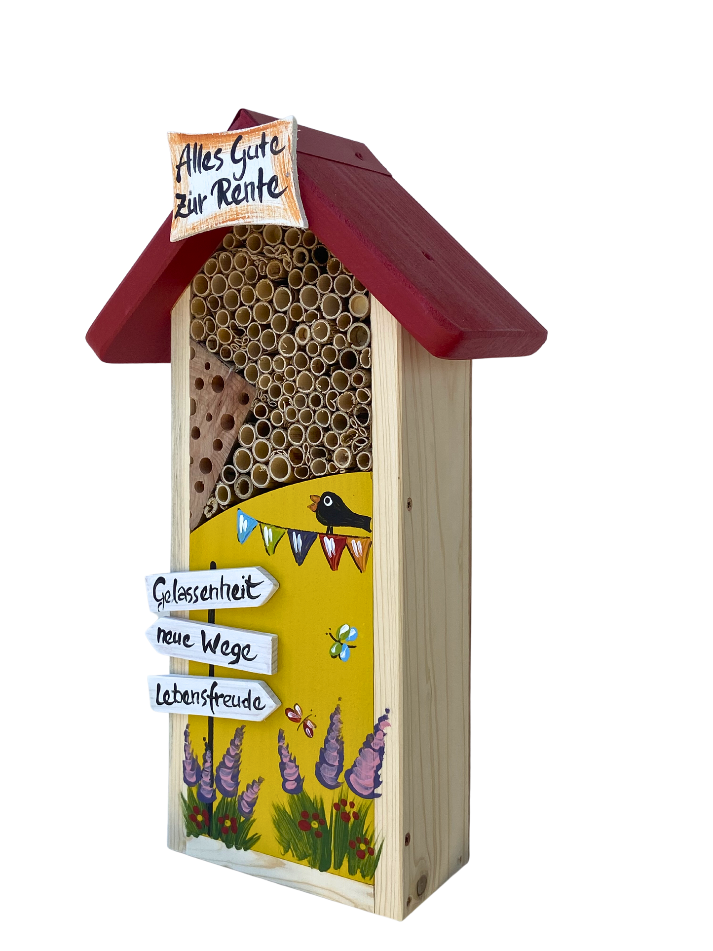 6er Set Insektenhaus - Insektenhotel klein "Alles Gute"
