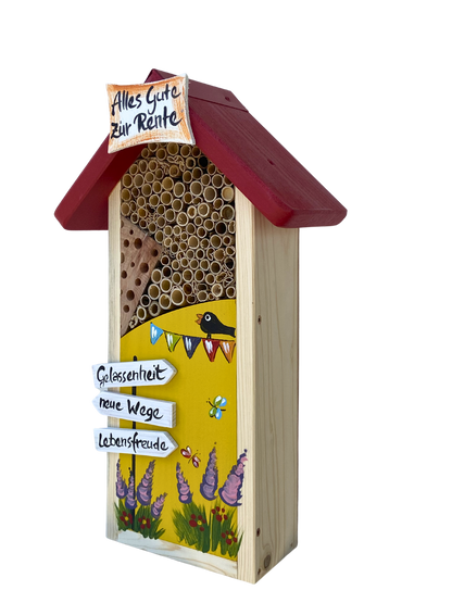 Maison à insectes - Hôtel à insectes « Bonne retraite » en jaune