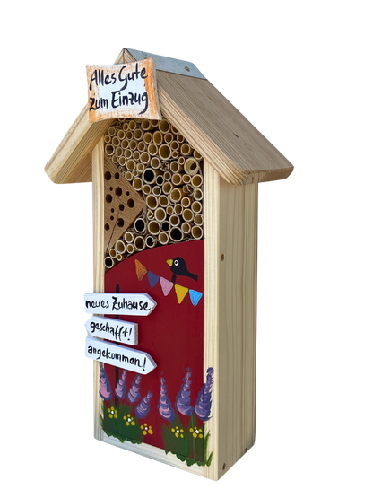 6er Set Insektenhaus - Insektenhotel klein "Alles Gute"