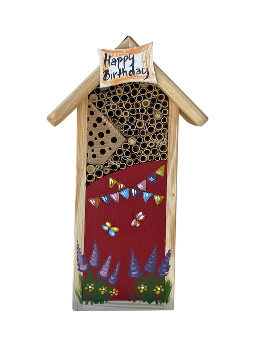 Maison à insectes - Hôtel à insectes « Joyeux anniversaire » en rouge