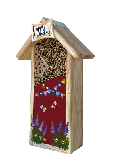 Maison à insectes - Hôtel à insectes « Joyeux anniversaire » en rouge