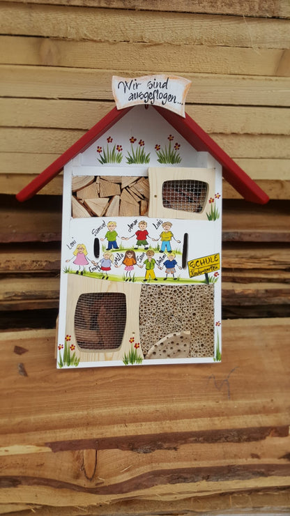 Insektenquartier weiß mit Kindern - personalisiert
