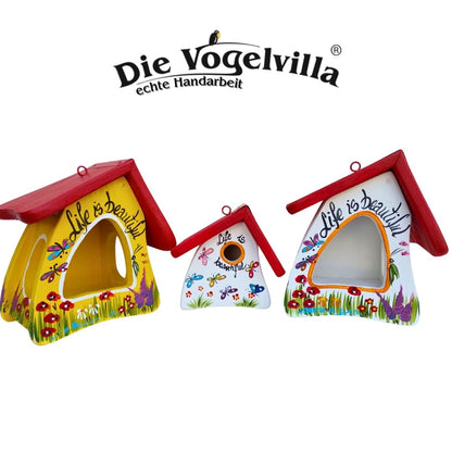 Vogelvilla - Futtermini & Niststübchen „Life is beautiful“