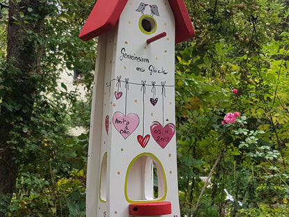 Kombiniertes Vogelhaus - Minivilla 2 Gemeinsam ins Glück! - personalisiert