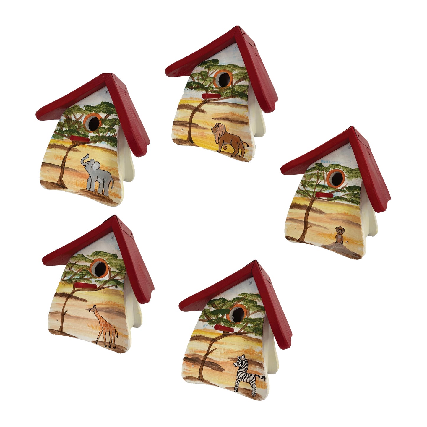 SET Nistkasten - Nistmini „Tiere des Savanne“ 5 Stk.