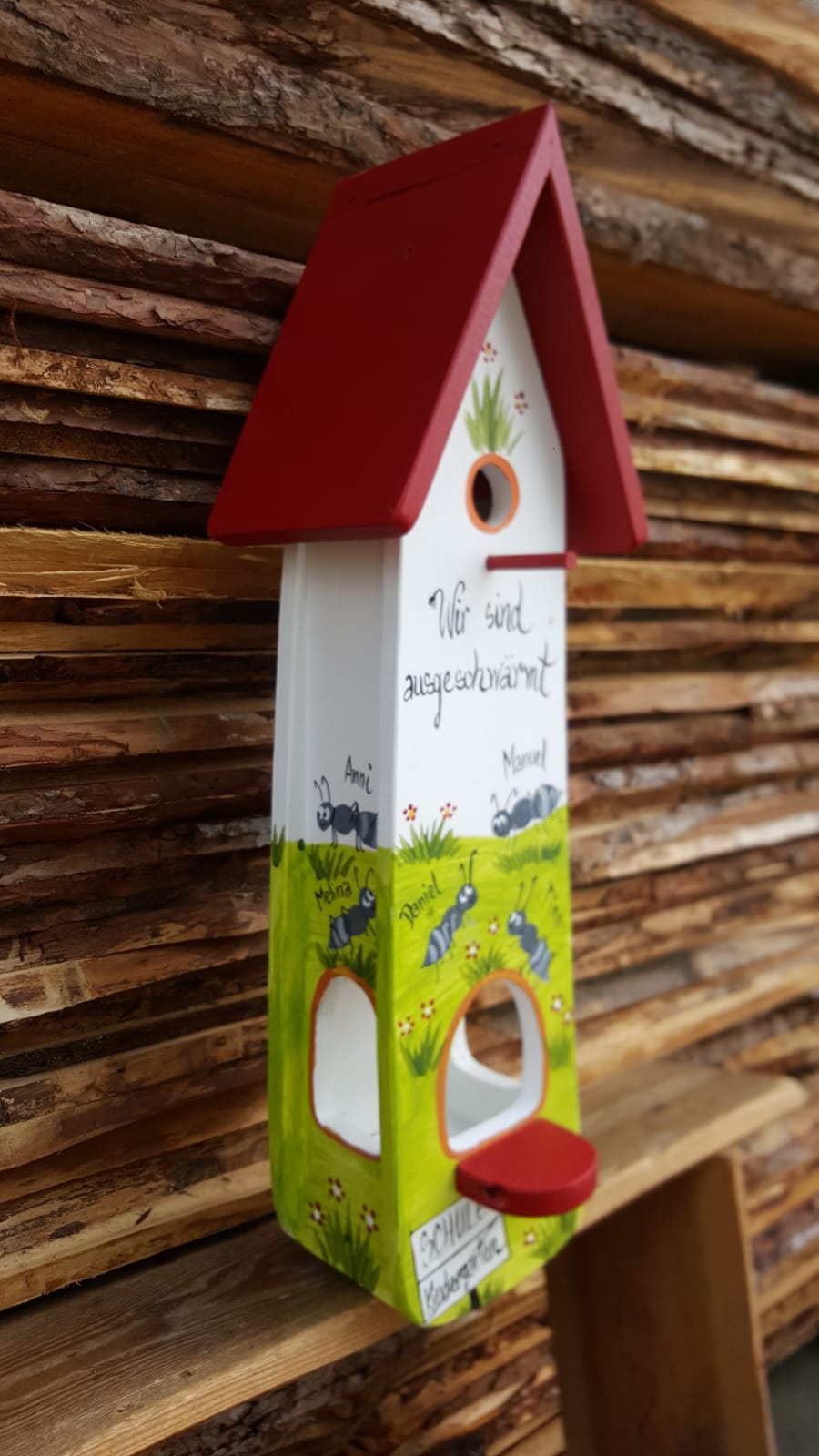 Kombiniertes Vogelhaus - Minivilla 2 Ameisen - personalisiert