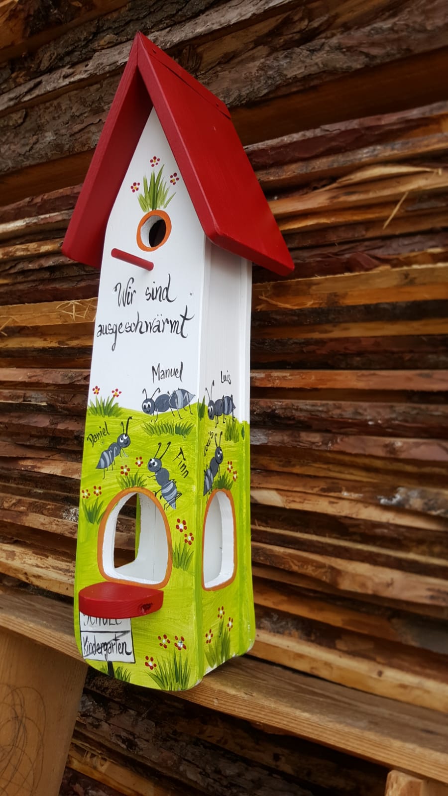 Kombiniertes Vogelhaus - Minivilla 2 Ameisen - personalisiert