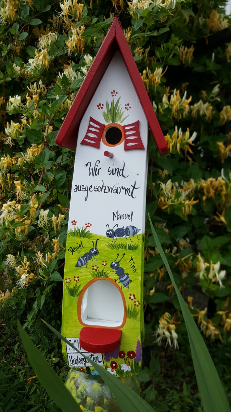 Kombiniertes Vogelhaus - Minivilla 2 Ameisen - personalisiert