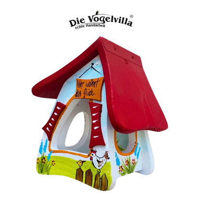 Vogelvilla Futterhaus - Futtermini "Hier wohnt das Glück"