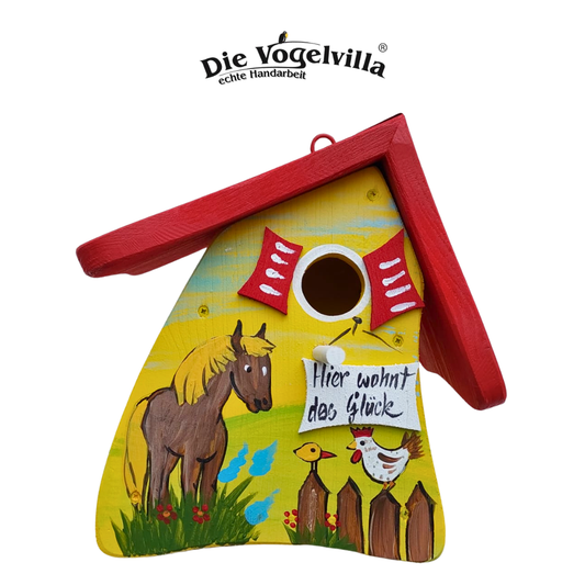 Vogelvilla Nistkasten - Nistmini  "Hier wohnt das Glück"