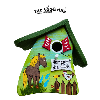 Vogelvilla Nistkasten - Nistmini  "Hier wohnt das Glück"