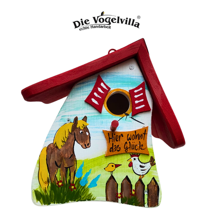 Vogelvilla Nistkasten - Nistmini  "Hier wohnt das Glück"