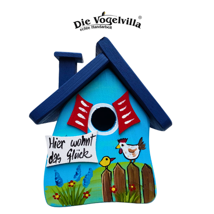 Vogelvilla Nistkasten - Niststube  "Hier wohnt das Glück" Hühner