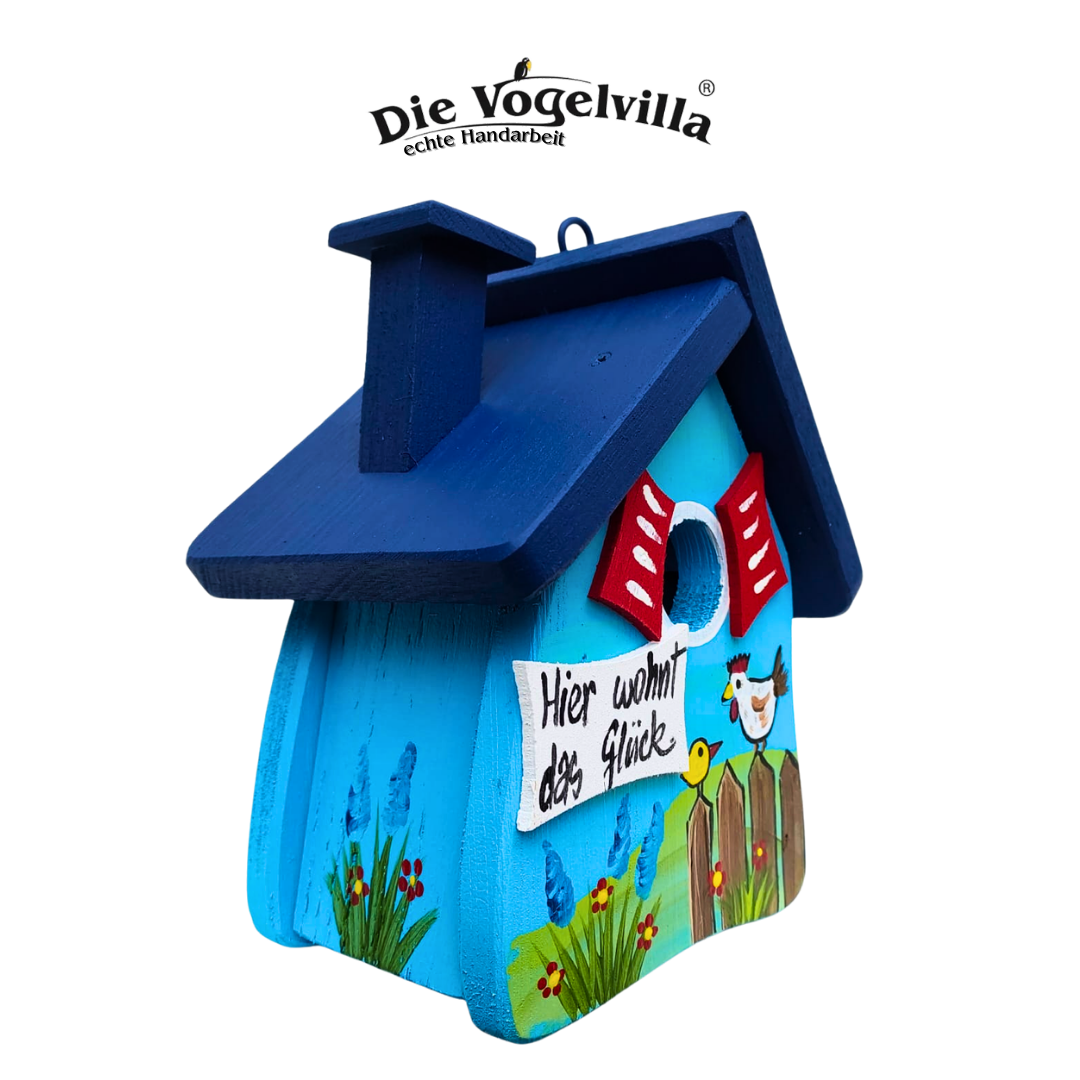 Vogelvilla Nistkasten - Niststube  "Hier wohnt das Glück" Hühner