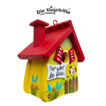 Vogelvilla Nistkasten - Niststube  "Hier wohnt das Glück" Hühner
