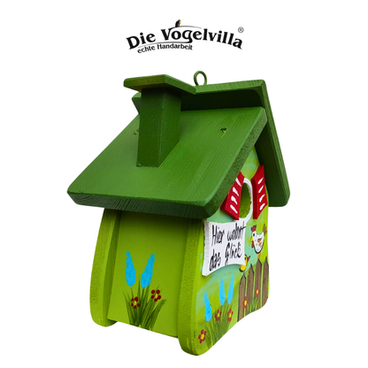 Vogelvilla Nistkasten - Niststube  "Hier wohnt das Glück" Hühner