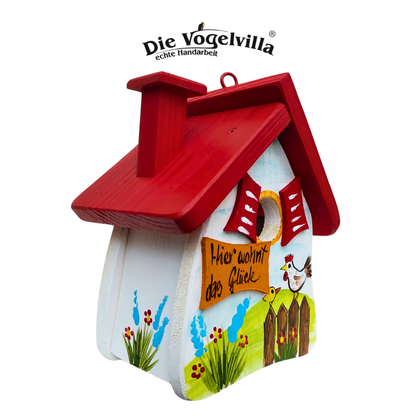 Vogelvilla Nistkasten - Niststube  "Hier wohnt das Glück" Hühner