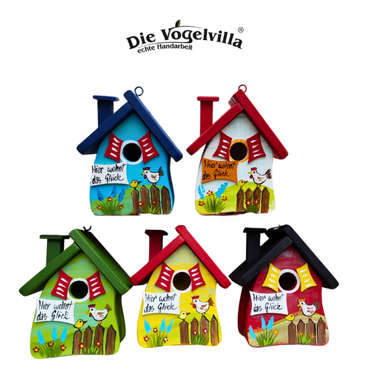 Vogelvilla Nistkasten - Niststube  "Hier wohnt das Glück" Hühner