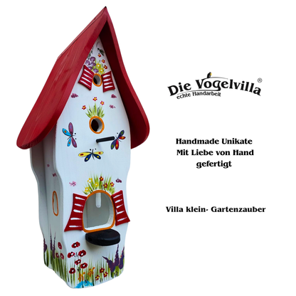 Villa klein Gartenzauber in Weiß – Vogelvilla für naturnahen Gartenschmuck | Vogelvilla