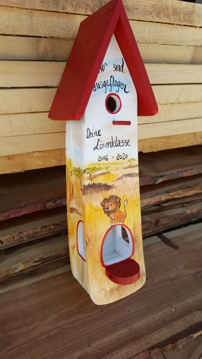 Kombiniertes Vogelhaus - Minivilla 2 mit Landschaft und Tier
