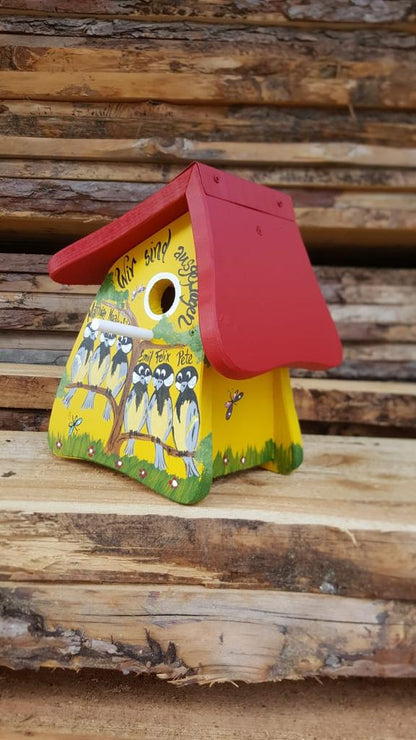 Nistkasten - Nistmini Schwalben gelb - personalisiert