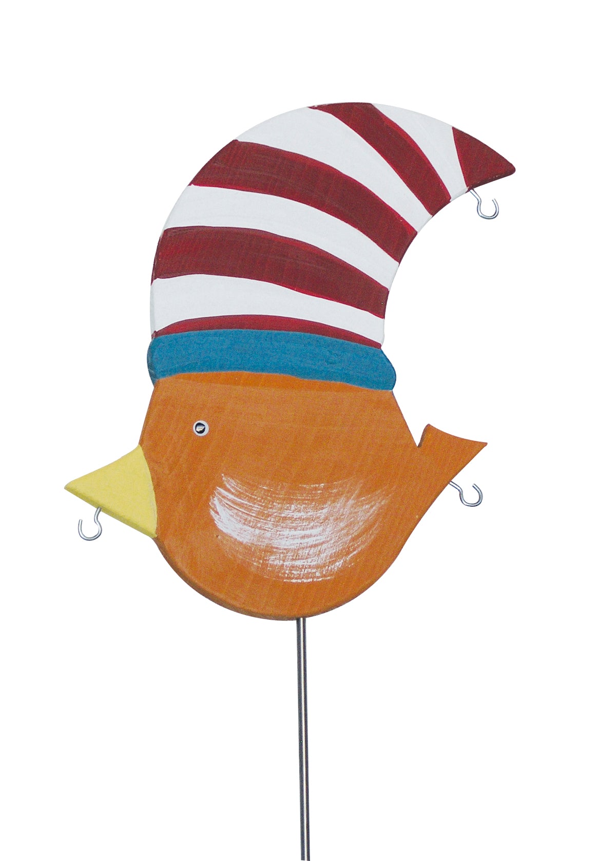 Knödelvogel groß, Mütze rot-weiß gestreift