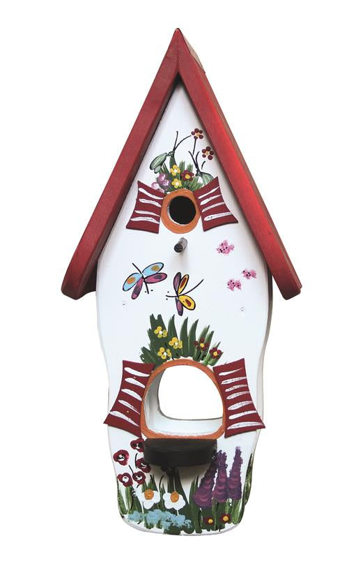 Kombiniertes Vogelhaus - Minivilla 1 Gartenzauber weiß oder gelb