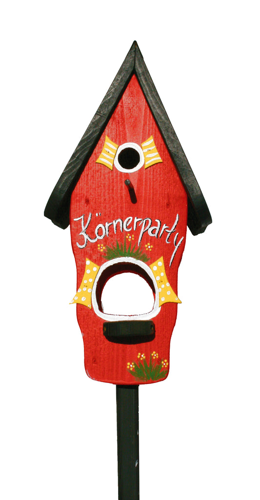 Kombiniertes Vogelhaus - Minivilla 1 Körnerparty rot