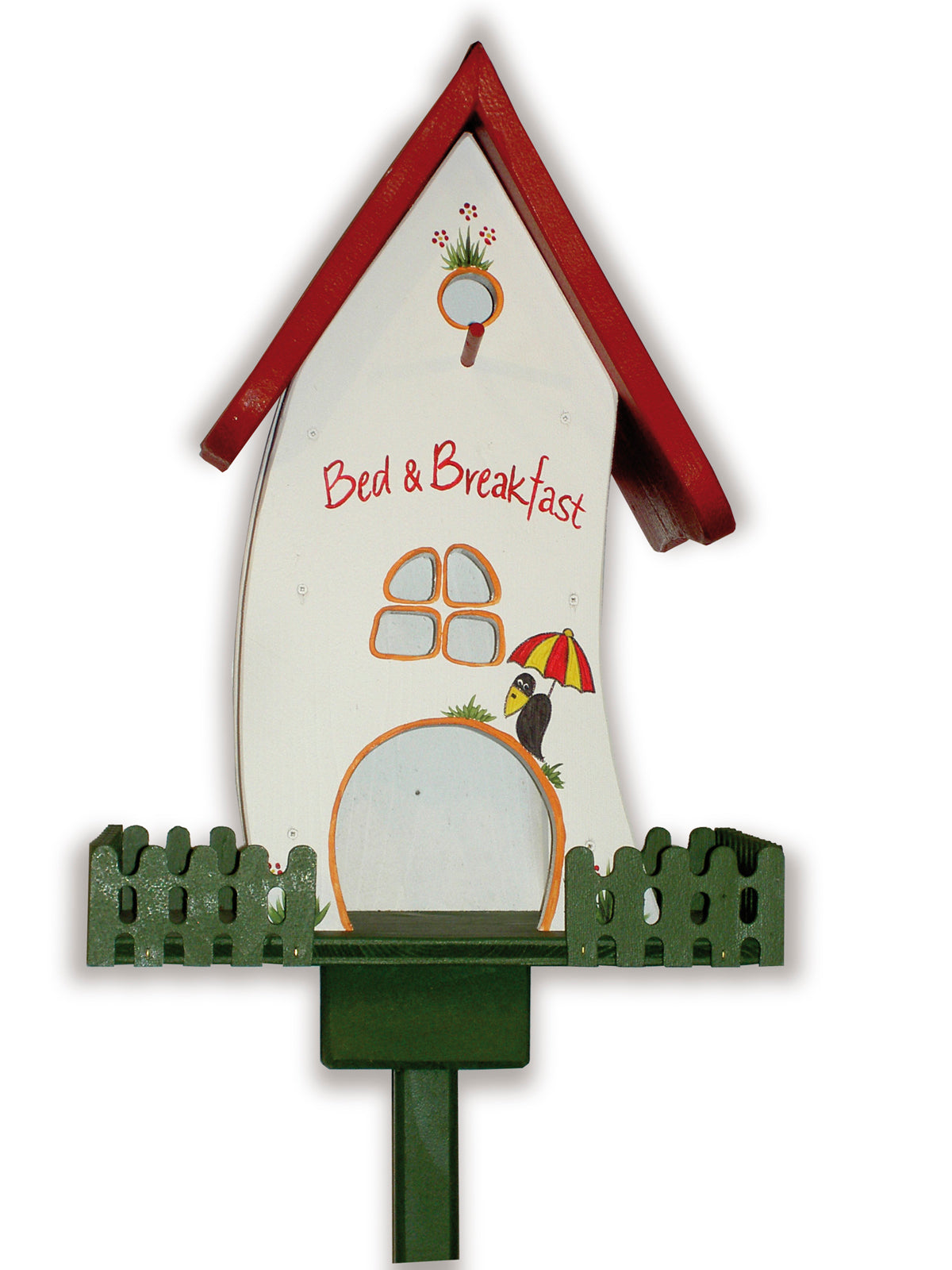 Kombiniertes Vogelhaus "Zaunvilla Bed&Breakfast" stehend gelb