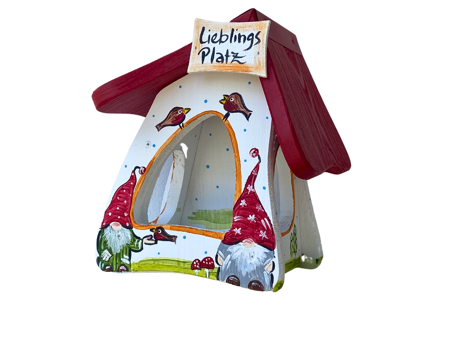 Maison d'alimentation - Fête de nourrissage pour mini nains « Endroit préféré » en blanc