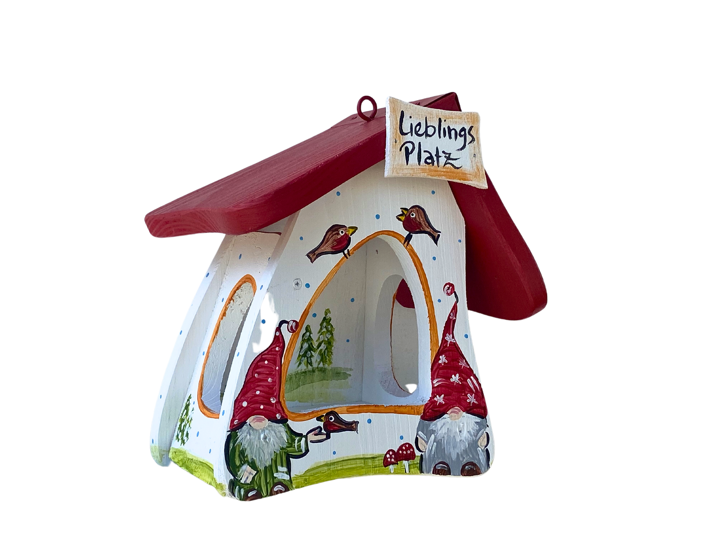 Maison d'alimentation - Fête de nourrissage pour mini nains « Endroit préféré » en blanc