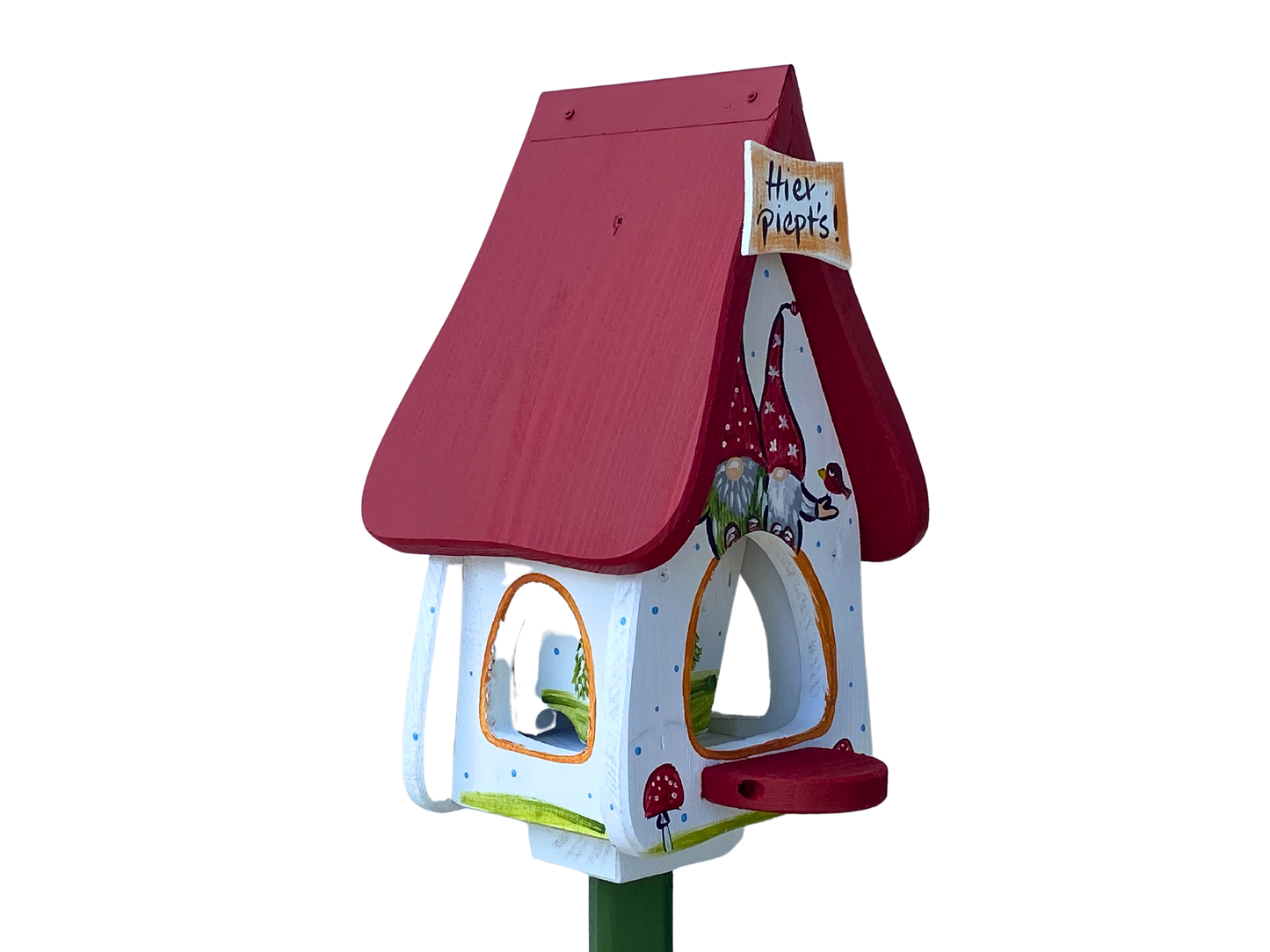 Feeding house with silo - Feeding villa mini - Dwarf party "It's chirping here" in white