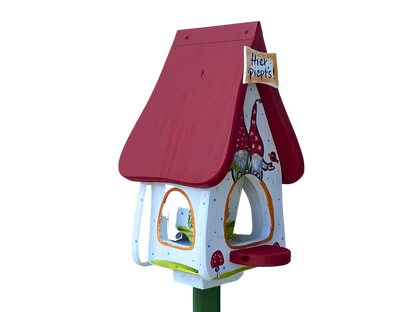 Feeding house with silo - Feeding villa mini - Dwarf party "It's chirping here" in white