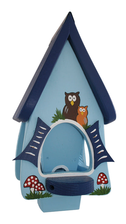 5er Set Futterhaus mit Silo - Futtervilla mini Eulen