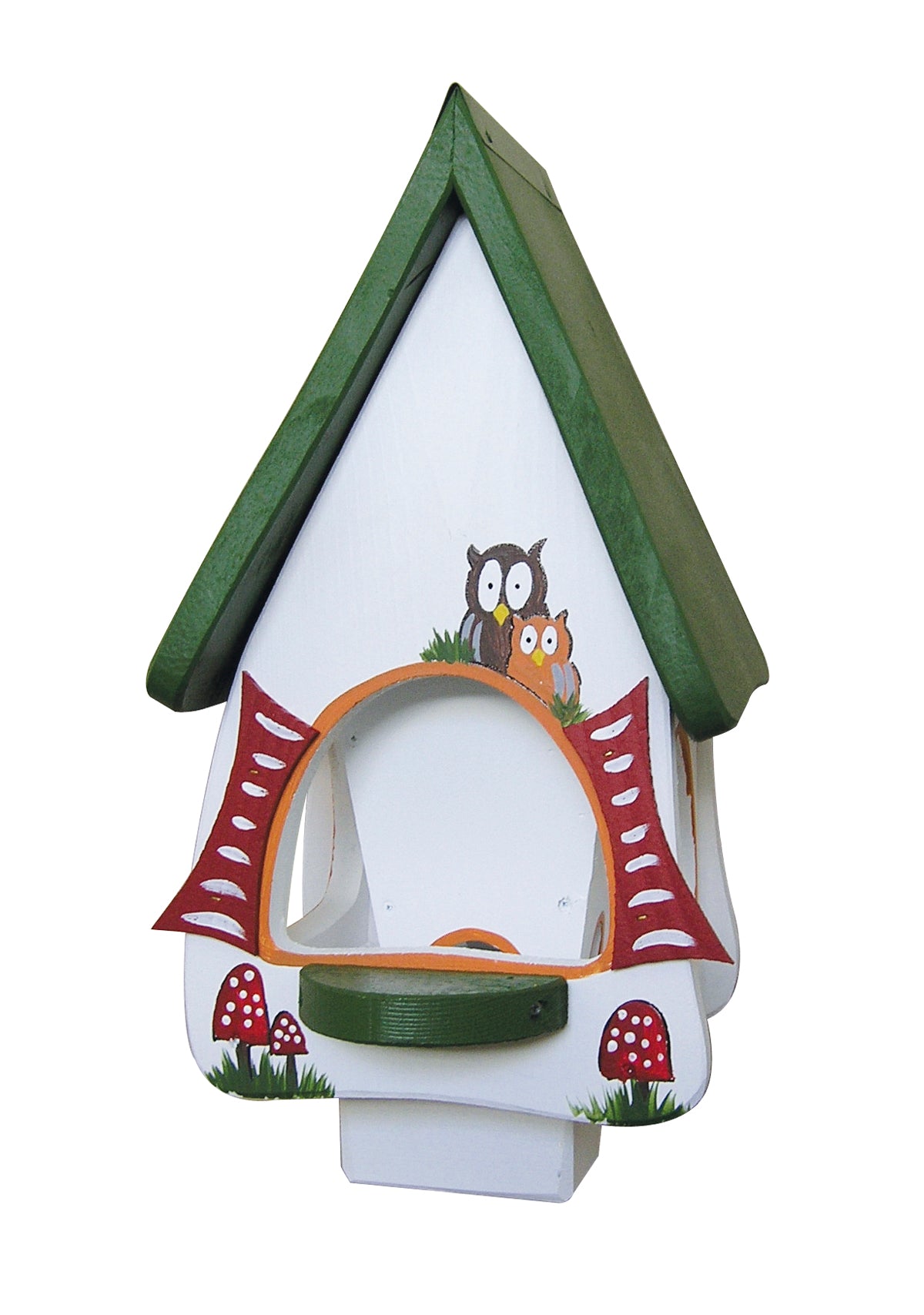 5er Set Futterhaus mit Silo - Futtervilla klein Hobbit Eulen