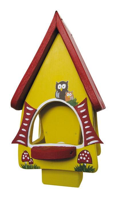 5er Set Futterhaus mit Silo - Futtervilla klein Hobbit Eulen