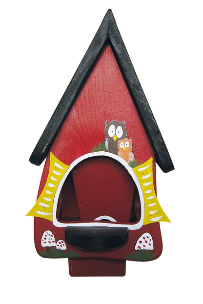 5er Set Futterhaus mit Silo - Futtervilla klein Hobbit Eulen