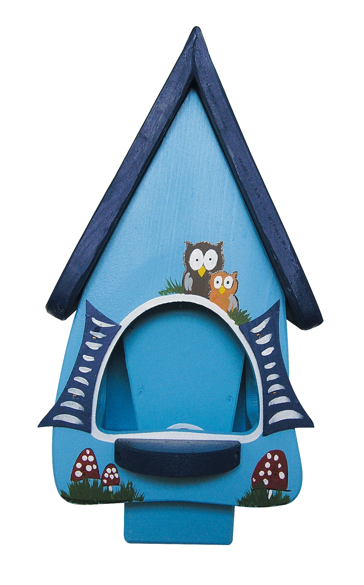 5er Set Futterhaus mit Silo - Futtervilla klein Hobbit Eulen