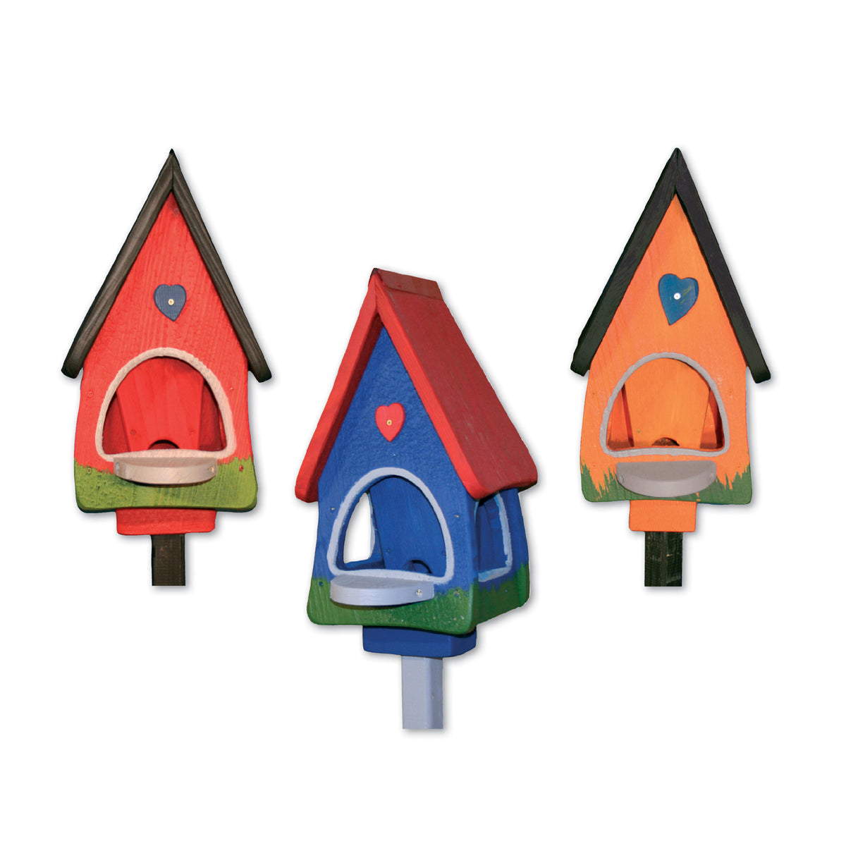 3er Set Futterhaus mit Silo - Futtervilla klein Klassik